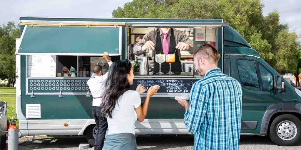drinks being served from food truck