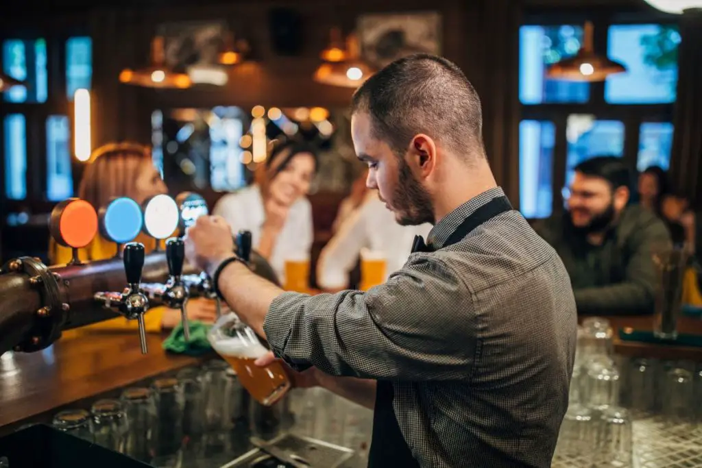 Student bartender at work