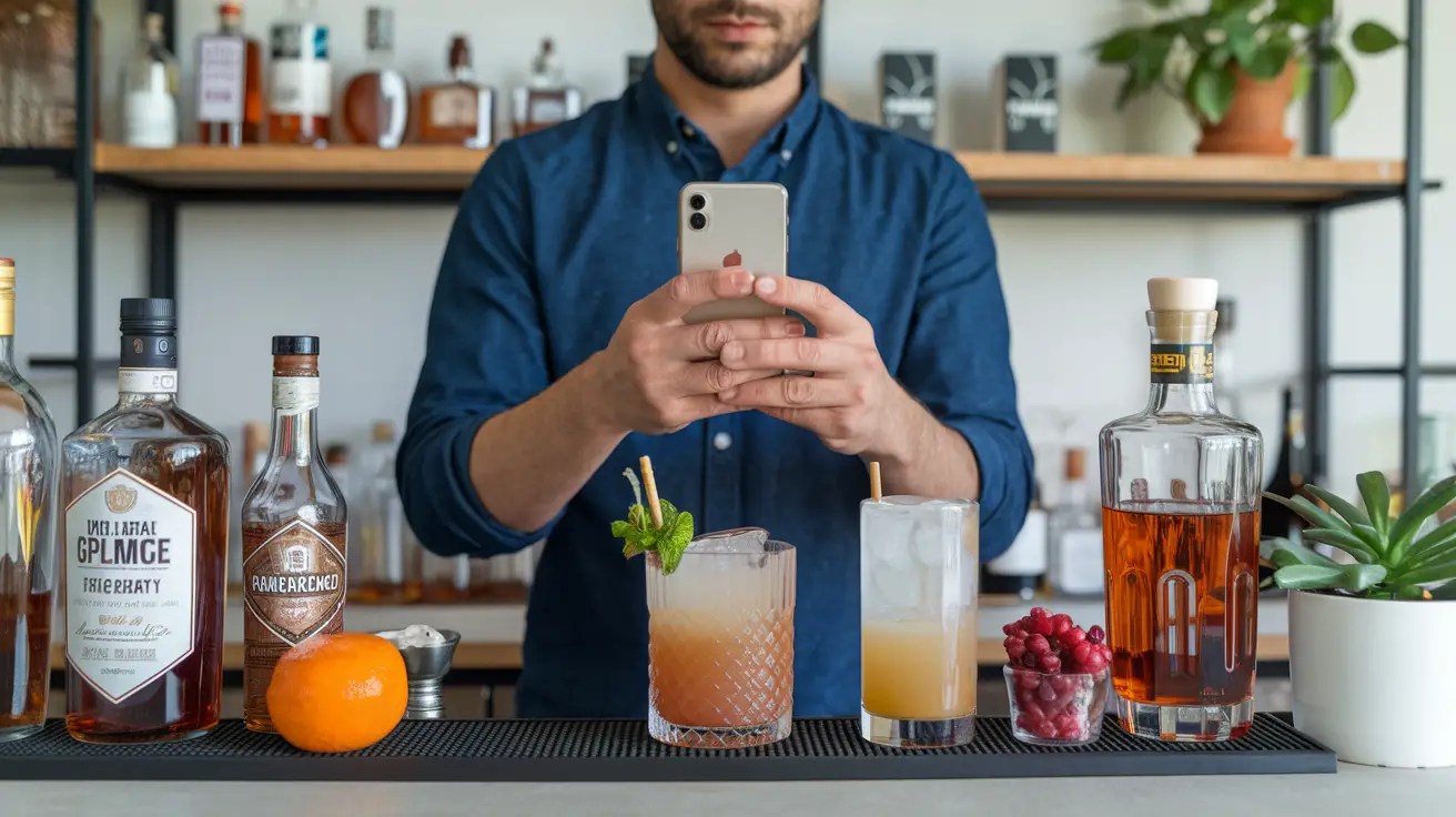 bartender taking picture of his drink